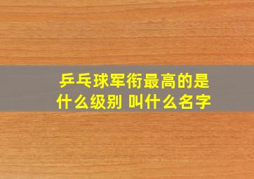 乒乓球军衔最高的是什么级别 叫什么名字